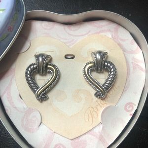 Brighton gold/silver heart earrings